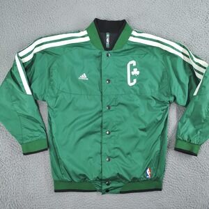 Boston Celtics Jacket Youth Large NBA Basketball Reversible Snap Coat Adidas